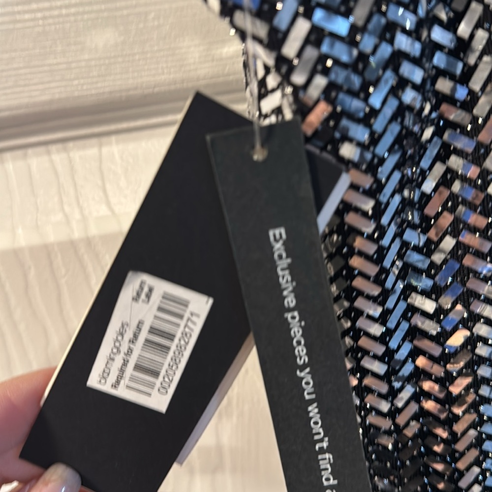 Silver Sequin Gown never worn size 0 purchased at Bloomingdale’s. - Picture 6 of 11